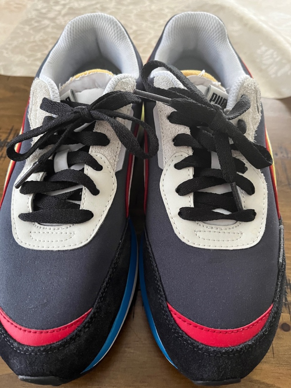 Puma Kids Navy, Red & Blue Lace-Up Sneakers